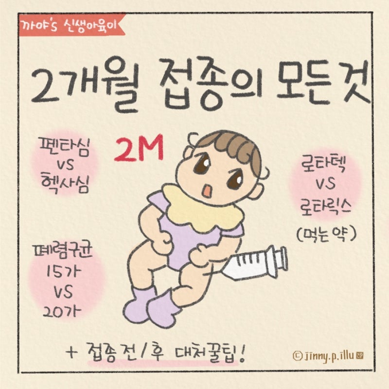 신생아 생후 2개월 예방접종의 모든 것_접종 종류 접종 후 접종열 대처 방법 ft. 헥사심 20가 ....