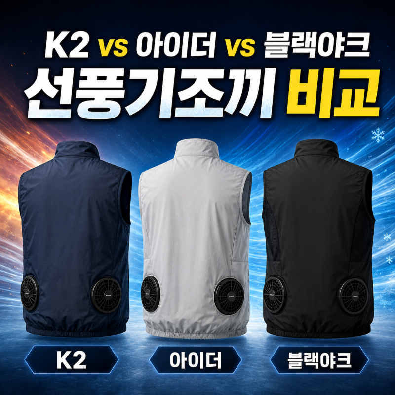 K2 선풍기조끼 vs 아이더 선풍기조끼 vs 블랙야크 선풍기 비교분석