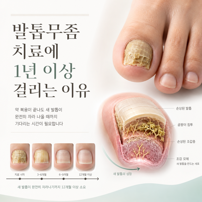 발톱무좀 치료에 1년 이상 걸리는 이유