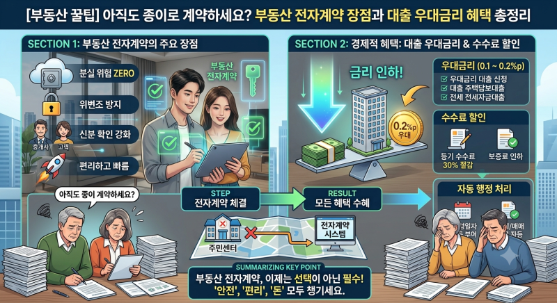 [부동산 꿀팁] 아직도 종이로 계약하세요? 부동산 전자계약 장점과 대출 우대금리 혜택 총정....