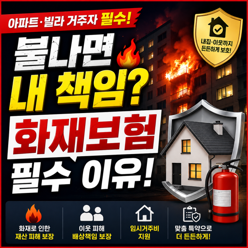 “화재보험 꼭 필요한 이유 총정리｜아파트·빌라 거주자 필수 가입 가이드”