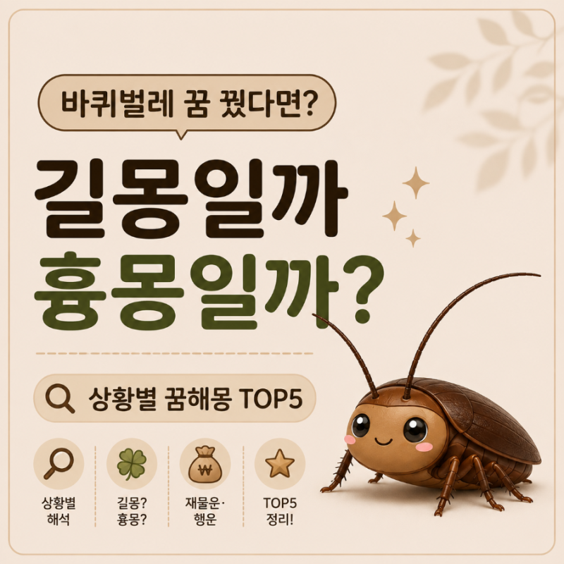 "어젯밤 꿈에 바퀴벌레가?" 소름 돋는 바퀴벌레 꿈해몽 TOP5