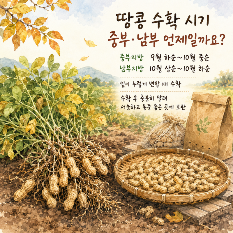 땅콩 수확 시기 중부지방 남부지방 수확 후 보관 방법 까지