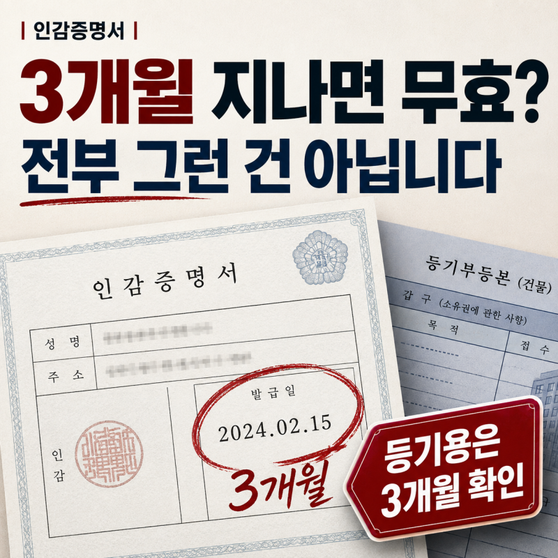 인감증명서 3개월 지나면 무효? 주민센터 다시 가기 전 보세요