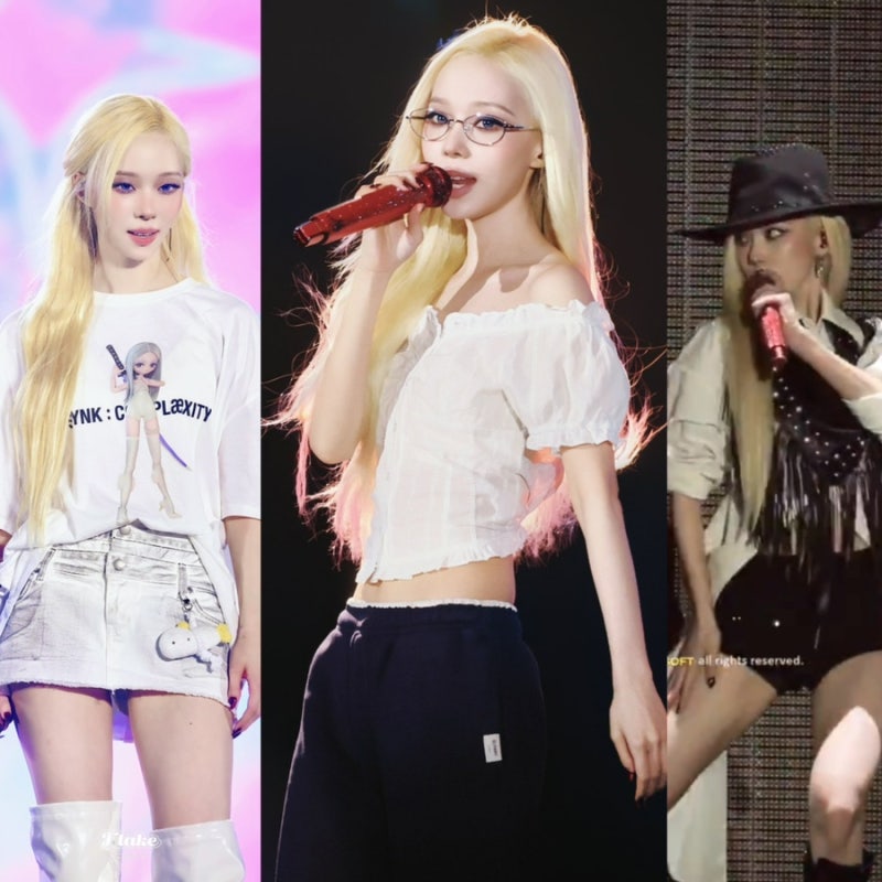 aespa Winter's Three Looks on Gocheok Dome Day 1: Blouse, Glasses, Sweat Shorts, and Skirt!