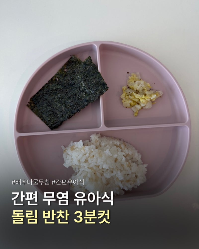 12개월 돌 아기 유아식 (feat. 무염) | 돌림 반찬 | 배추 나물 무침