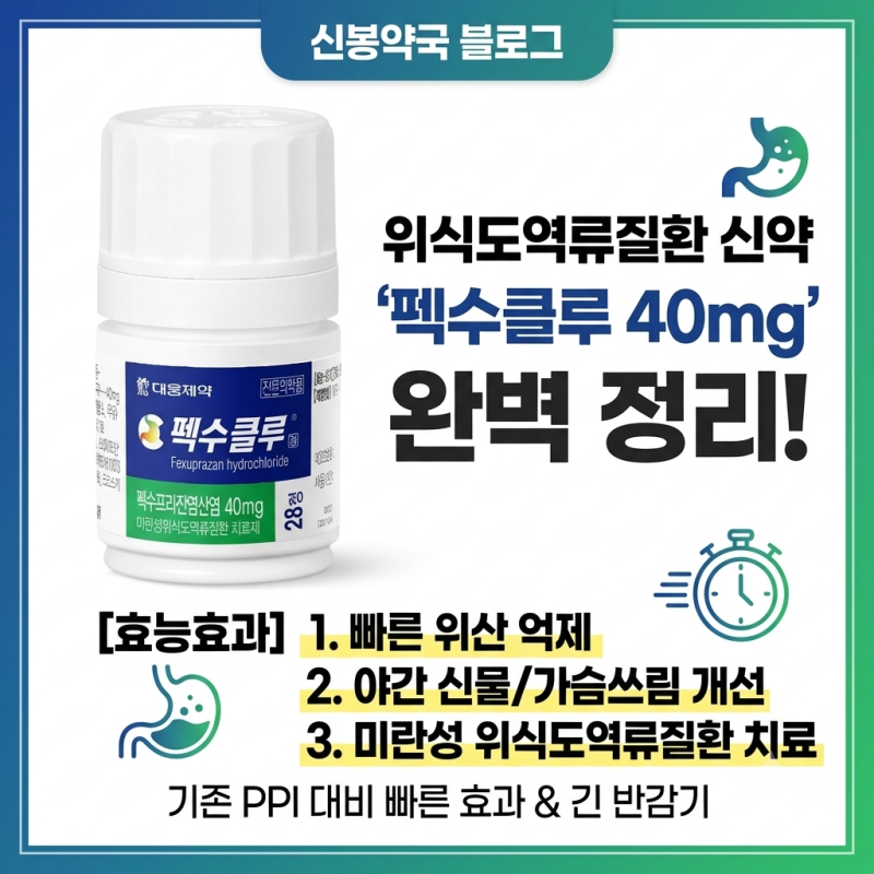 [신봉약국] 위식도역류질환 신약 '펙수클루정' 완벽 정리: 작용기전부터 임상 데이터까지