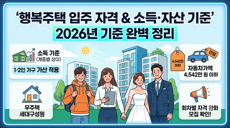 행복주택 입주 자격 & 소득·자산 기준 완벽 정리 (2026년 기준)