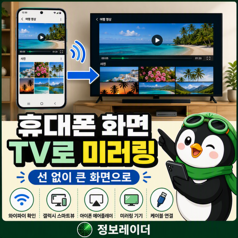 휴대폰 화면 TV로 미러링하는 방법 5가지 (갤럭시·아이폰)