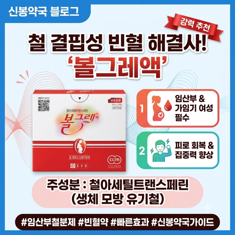 [임산부·여성 빈혈약] 볼그레액(철아세틸트랜스페린)의 과학적 기전, 임상 데이터 분석 및 ....