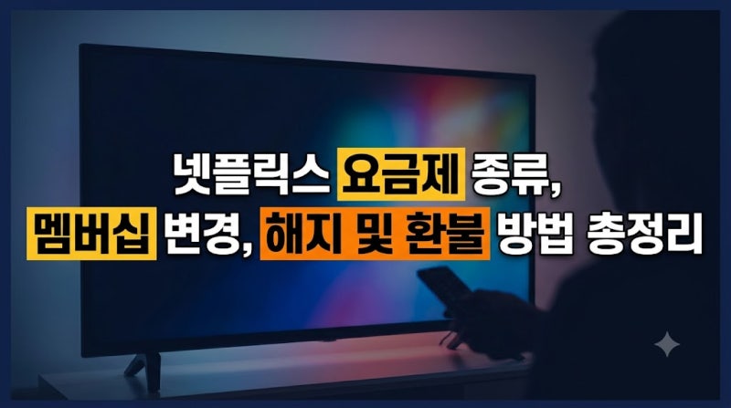 넷플릭스 요금제 종류, 멤버십 변경, 해지 및 환불 방법 총정리