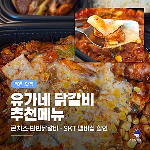 [경기/부천] 유가네 닭갈비 후기｜콘치즈닭갈비·반반닭갈비 포장, SKT 멤버십 할인