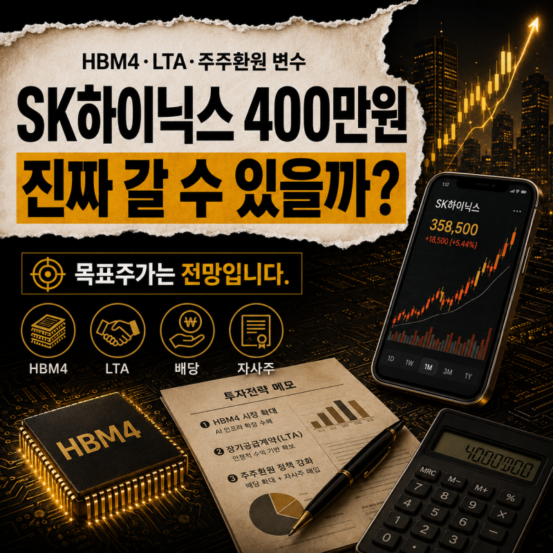 SK하이닉스 400만원 간다? 목표주가 높아진 이유와 HBM4·LTA·주주환원 변수
