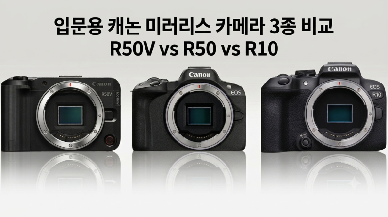 캐논 R50V vs R50 vs R10 비교! 입문용 미러리스 어떤 카메라가 좋을까? 스펙 비교