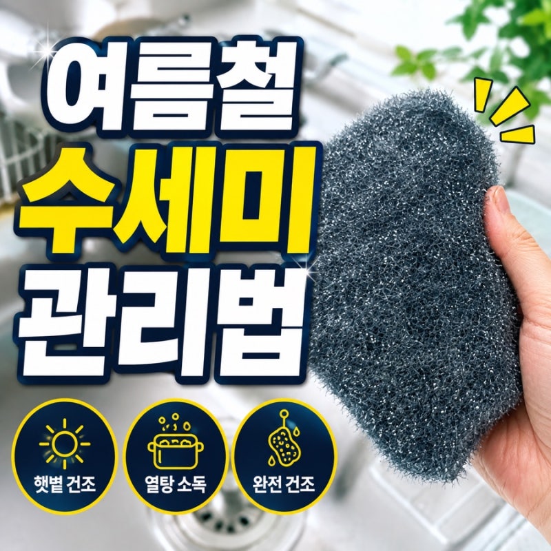 설거지 끝난 수세미 그냥 두셨나요? 여름철 꼭 말려야 하는 이유