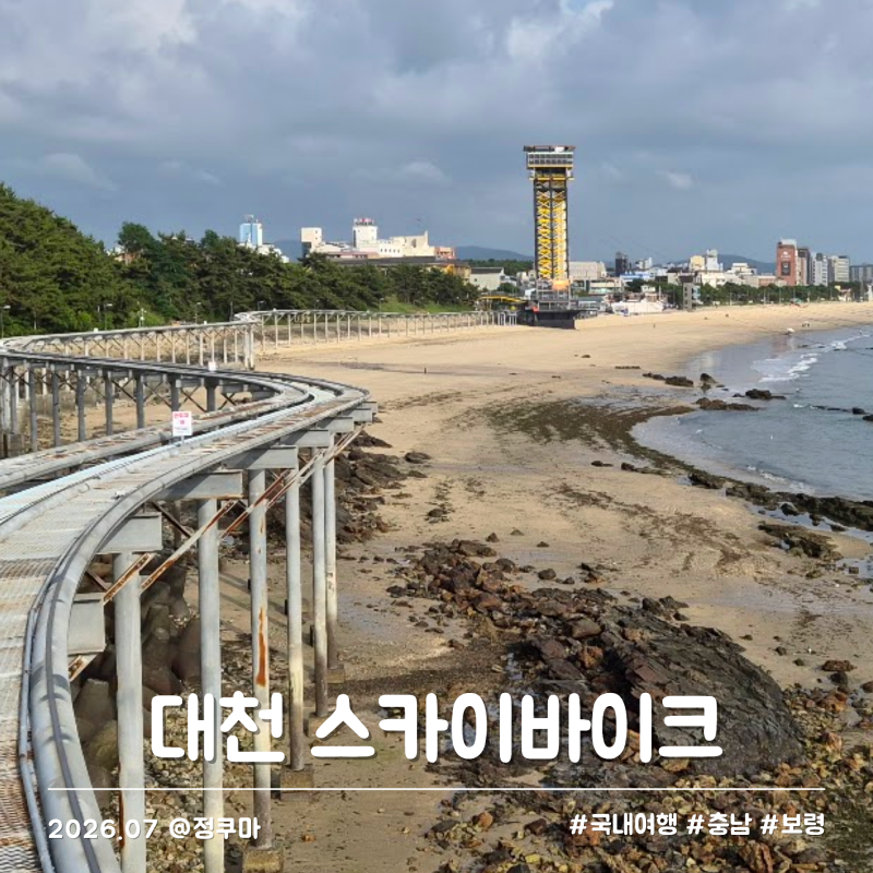 대천해수욕장 놀거리 스카이바이크 여름 늦은 오후 체험