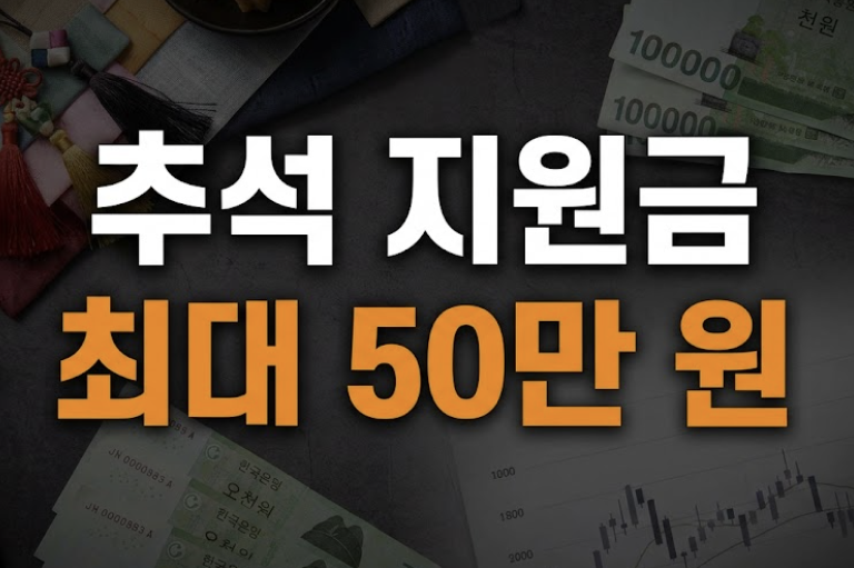 2026 추석 민생지원금 1인당 최대 50만 원 지급 지역 및 신청 방법 총정리