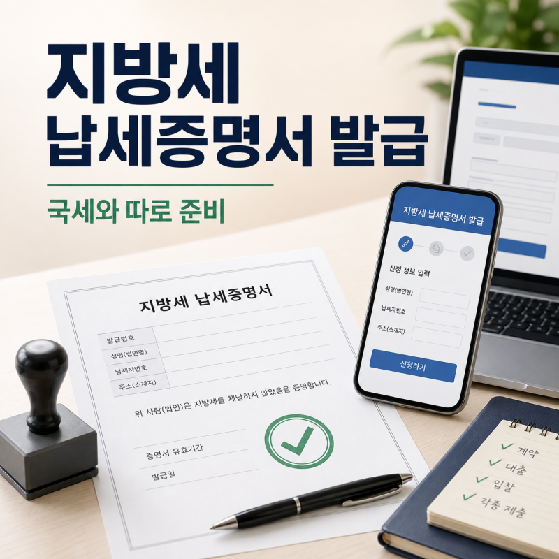 지방세 납세증명서 발급, 국세 납세증명서와 따로 내야 할까