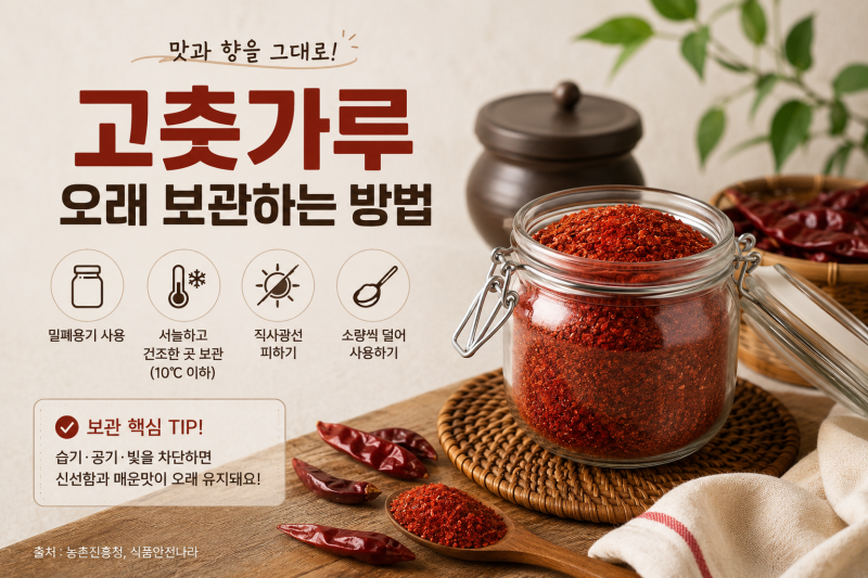 고춧가루 오래 보관하는 방법