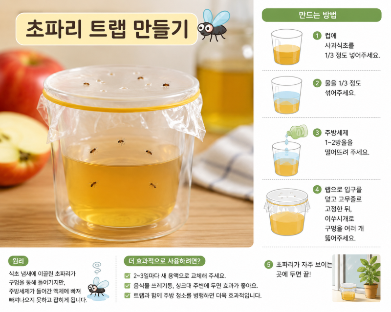 여름철 초파리 안생기게 하는 방법/초파리트랩 만들기