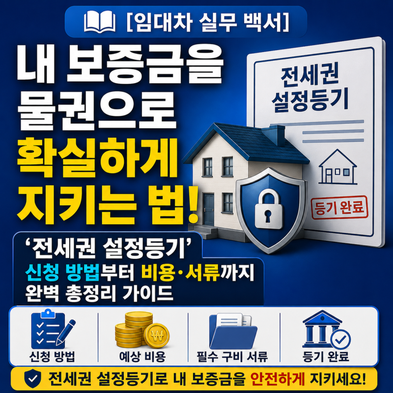 [임대차 실무 백서] 내 보증금을 물권으로 확실하게 지키는 법! '전세권 설정등기' 신청 방법....