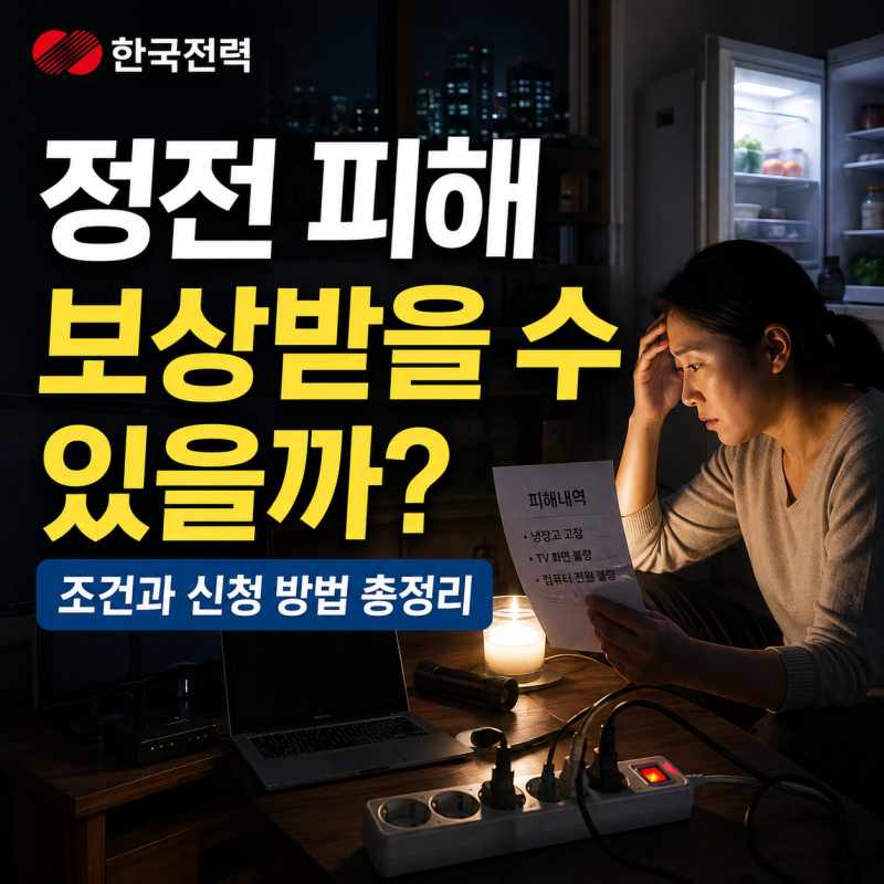 한국전력 정전 피해 보상, 받을 수 있는 경우와 신청 방법 정리