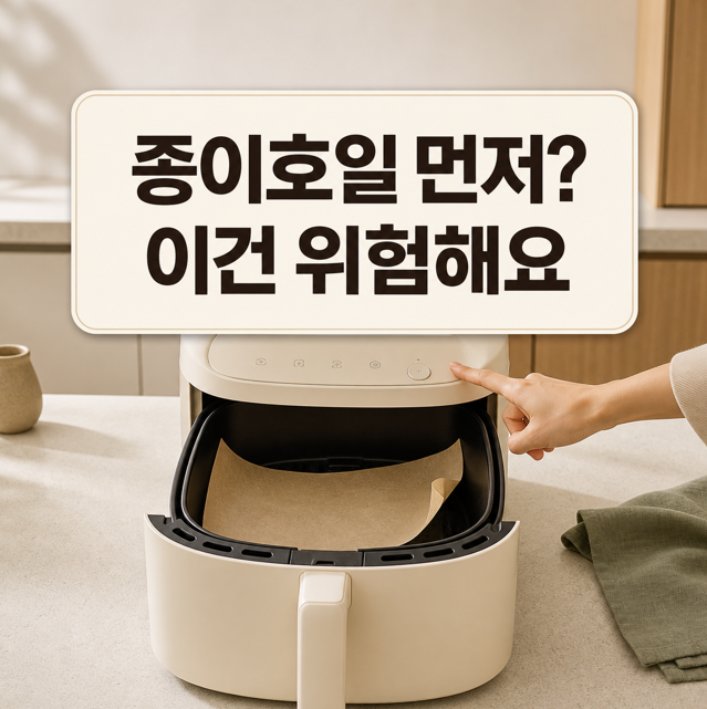 에어프라이어 종이호일, 음식 없이 예열하면 위험한 이유