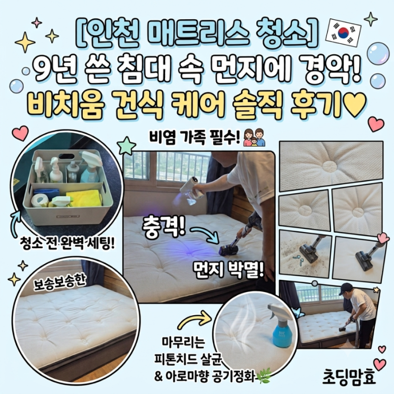 인천 매트리스청소 비치움프리미엄홈케어 침대 매트리스 건식 케어 솔직 후기!