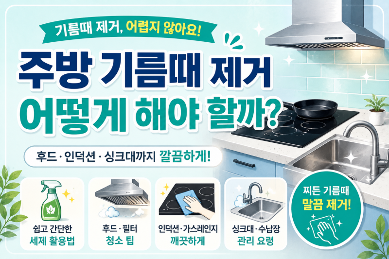 주방 기름때 제거 어떻게 해야 할까? 효과적인 청소 방법 총정리