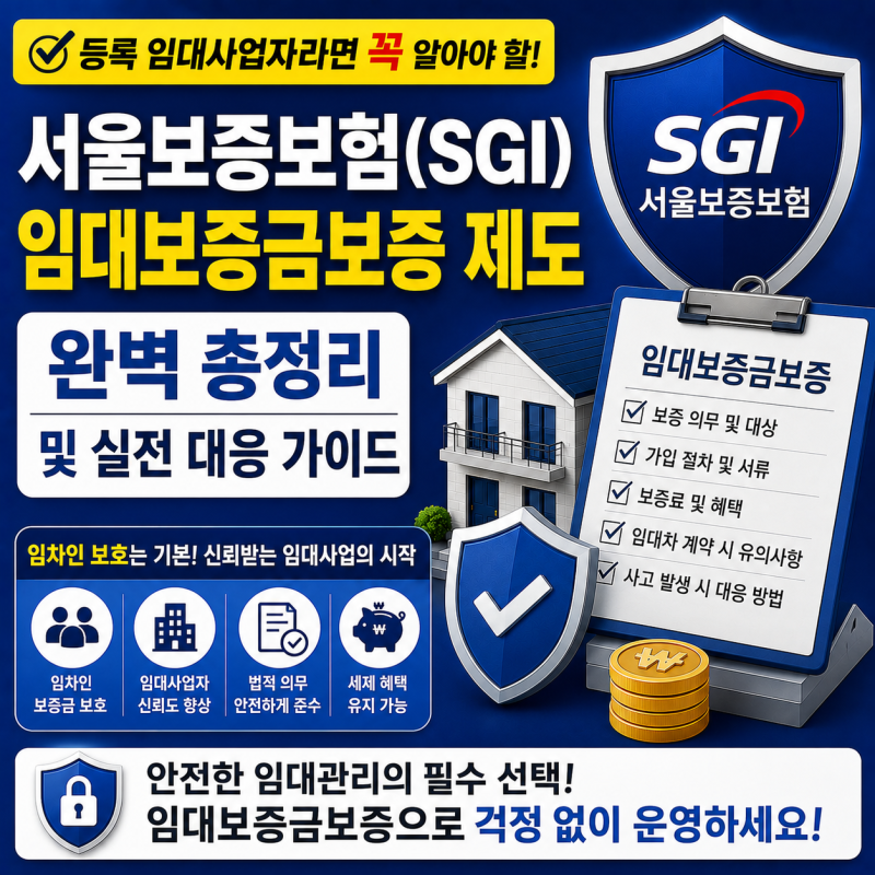 [임대사업자 실무 백서] 등록 임대사업자가 반드시 알아야 할 서울보증보험(SGI) 임대보증금....