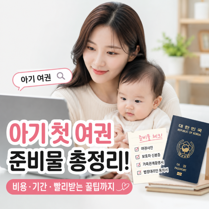 아기 첫 여권 발급방법, 준비물, 비용, 기간, 발급 소유 시간, 빨리받는 방법, 아기여권사진 ....