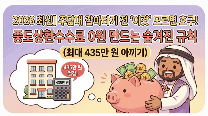 [2026 최신] 주담대 갈아타기 전 '이것' 모르면 호구! 중도상환수수료 0원 만드는 숨겨진 규칙 (....