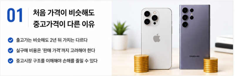 아이폰·갤럭시 가격이 비슷한데 2년 뒤 중고가격은 왜 이렇게 다를까
