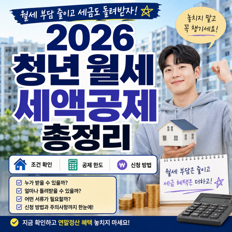 청년 월세 세액공제 총정리｜누가 받을 수 있을까? 조건·한도·신청방법