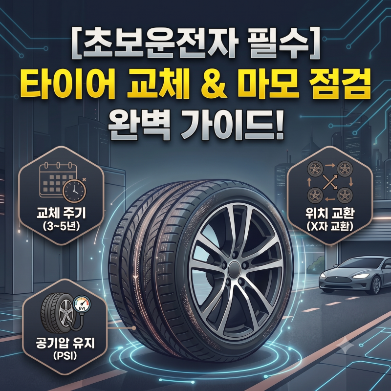 [초보 운전자 필수] 안전한 주행을 위한 타이어 교체 주기 및 마모 한계선 확인 방법 완벽 가....