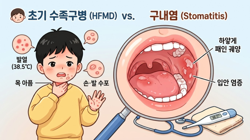 수족구병 초기 증상 아기 구내염 차이점 격리 기간 완벽 가이드