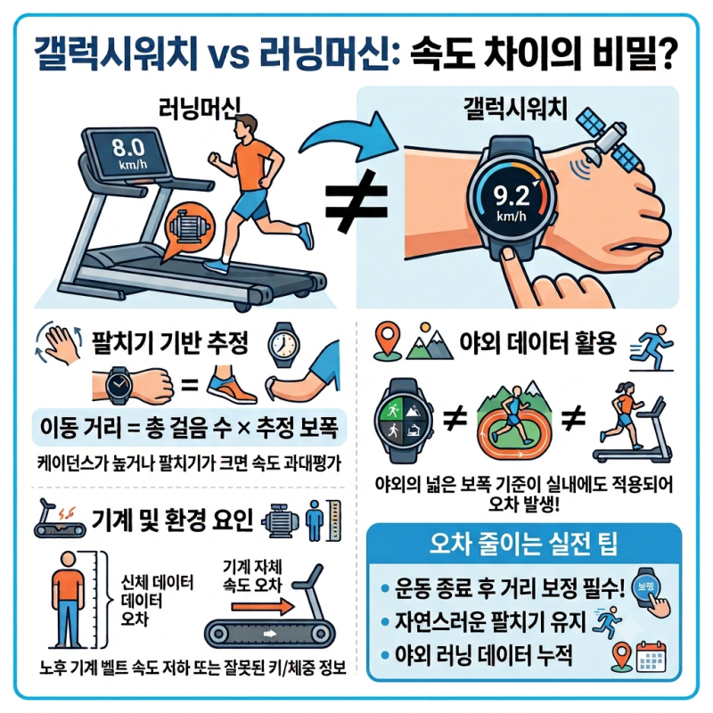 러닝머신 3km 뛰었는데 워치는 4km? 갤럭시워치·삼성헬스 트레드밀 측정 기준과 오차 줄이는 ....