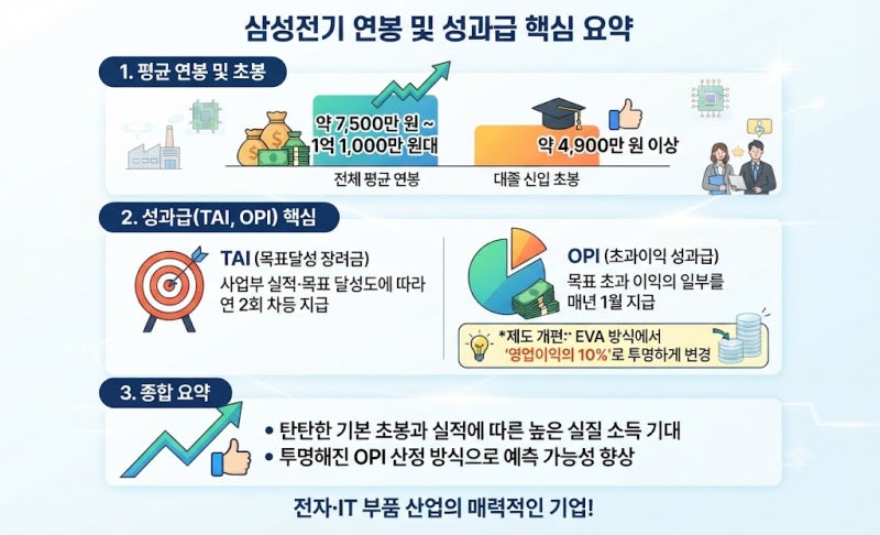 삼성전기 평균 연봉부터 성과급(TAI, OPI) 제도 개편까지 한눈에 보기