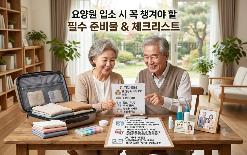 [그린힐요양원 입소 안내] 요양원 입소 시 꼭 챙겨야 할 준비물 & 체크리스트 총정리!