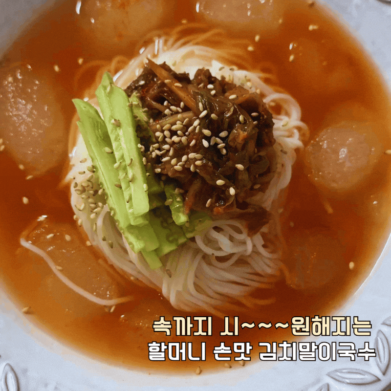 냉면육수 김치말이국수 레시피 간단한 점심 여름음식