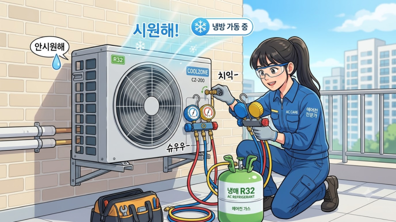 에어컨 바람이 안 차가울 때 냉매 가스 충전 비용과 완벽 해결법