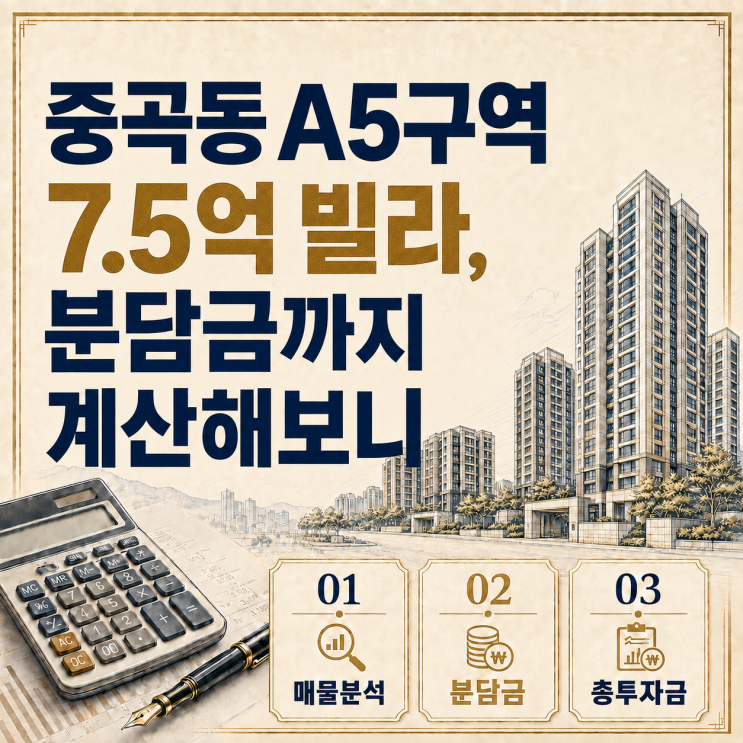 [재개발] 중곡동 A5구역 7.5억 빌라, 분담금까지 계산해보니