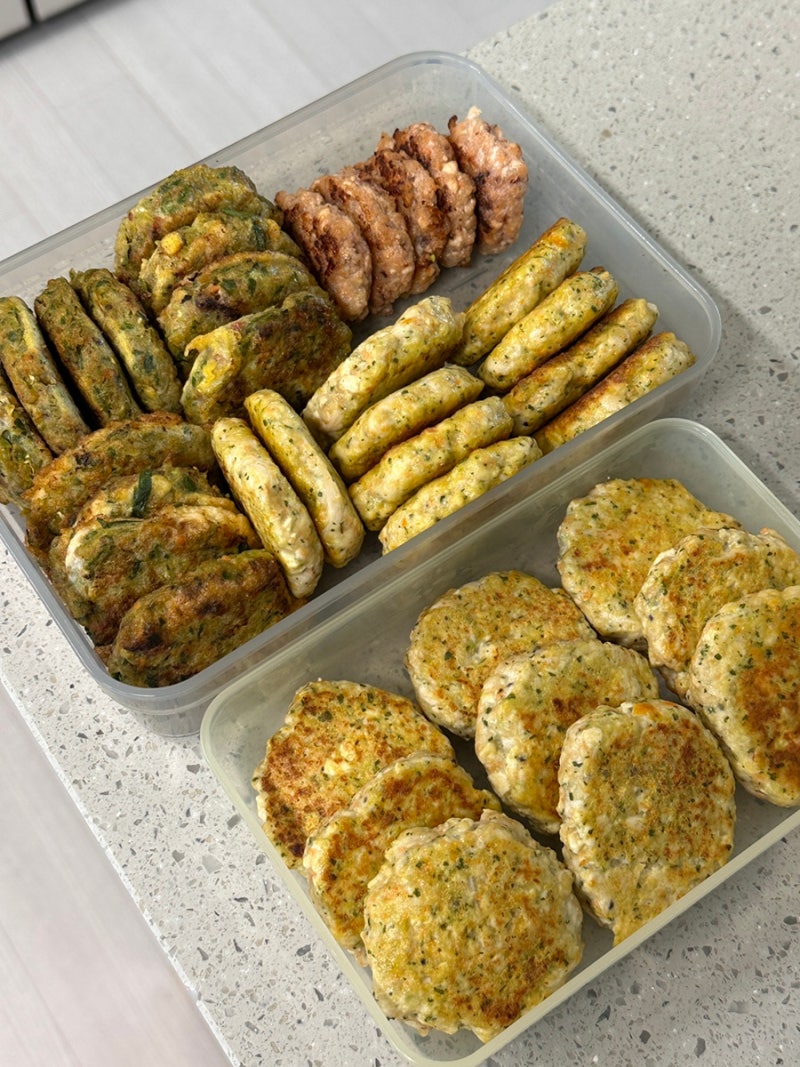 16개월아기식단 아기반찬 무염식단 저염식단 아기동그랑땡 아기완자전 아기한그릇메뉴