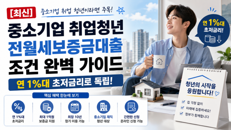 [최신] 중소기업 취업청년 전월세보증금대출 조건 완벽 가이드: 연 1%대 초저금리로 독립