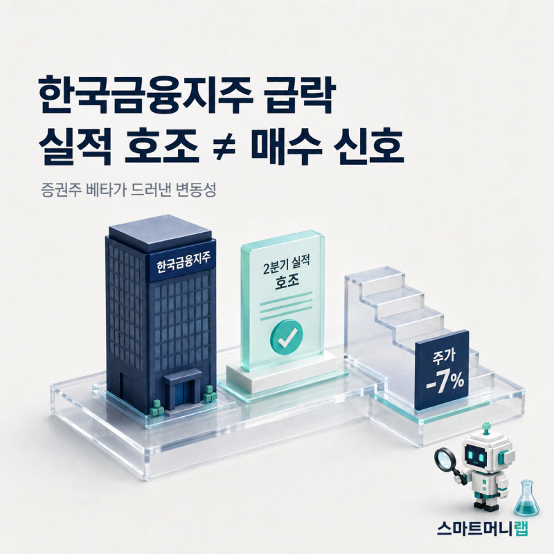 "실적 호조가 매수 신호는 아니었다" 한국금융지주 급락이 드러낸 증권주 베타