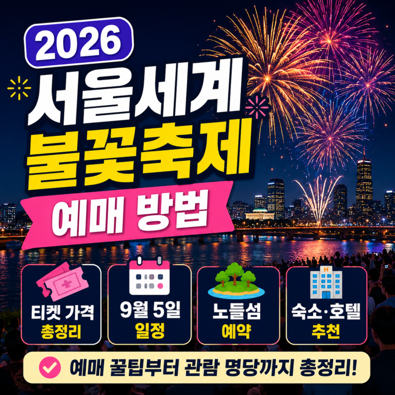 2026 서울세계불꽃축제 예매 방법, 티켓 가격·9월 5일 일정·노들섬 예약 총정리