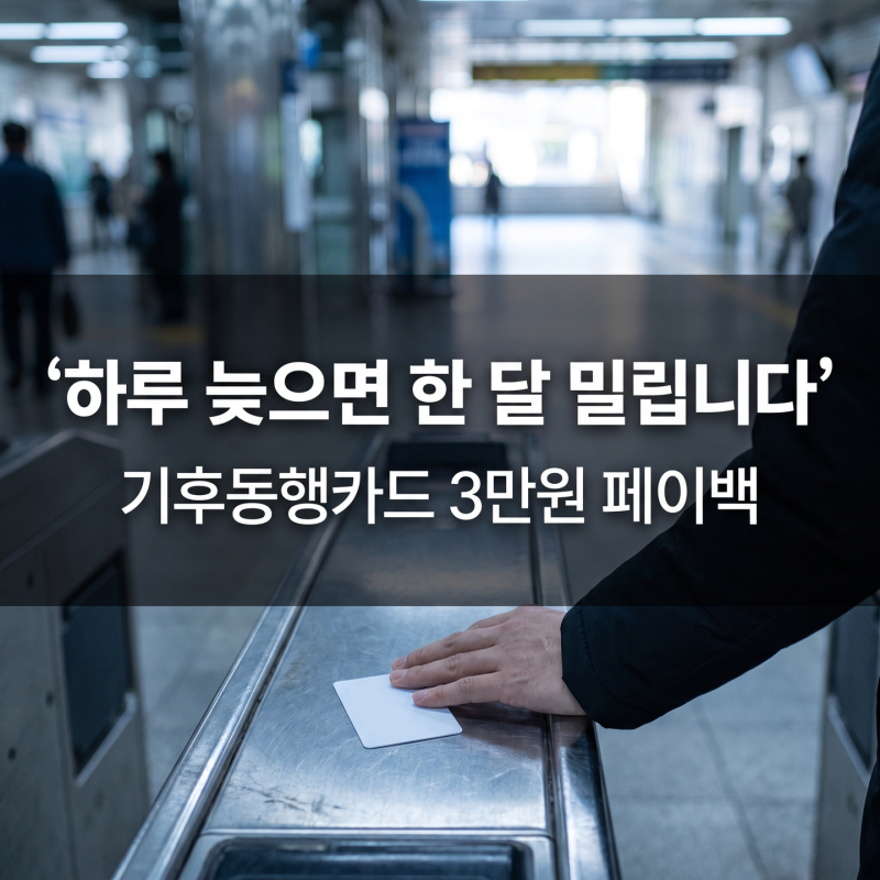 기후동행카드 페이백 신청은 8월 20일이 갈림길이다