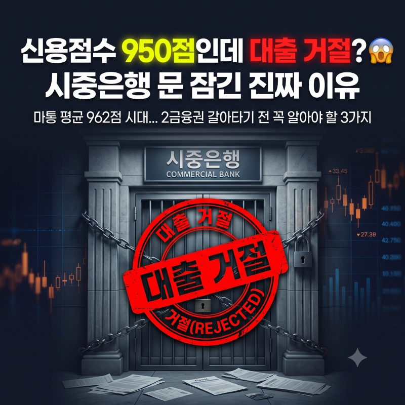 신용점수 926점도 대출 거절, 2금융권 갈아타기 전 꼭 알아야 할 3가지 기준