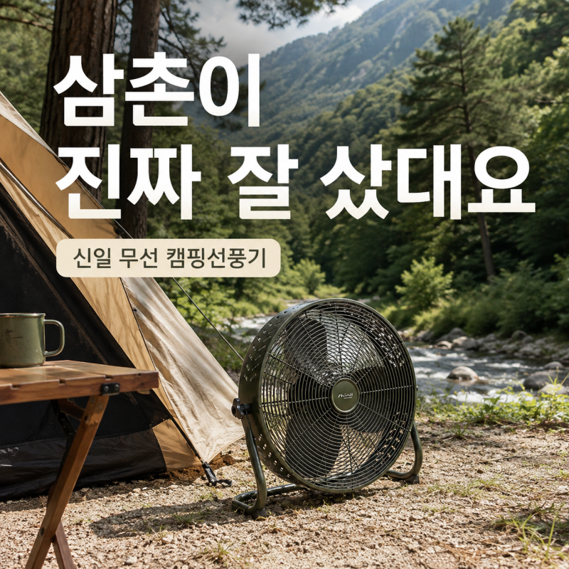 캠핑 선풍기 추천, 삼촌이 계곡에서 써본 신일 무선 선풍기 후기