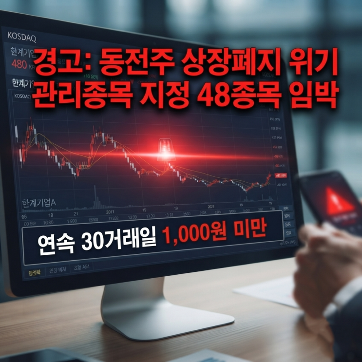 <b>동전주</b> 48<b>종목</b> 퇴출 수순 시작! 1,000원 미만 주식 상장폐지 조건과 대....